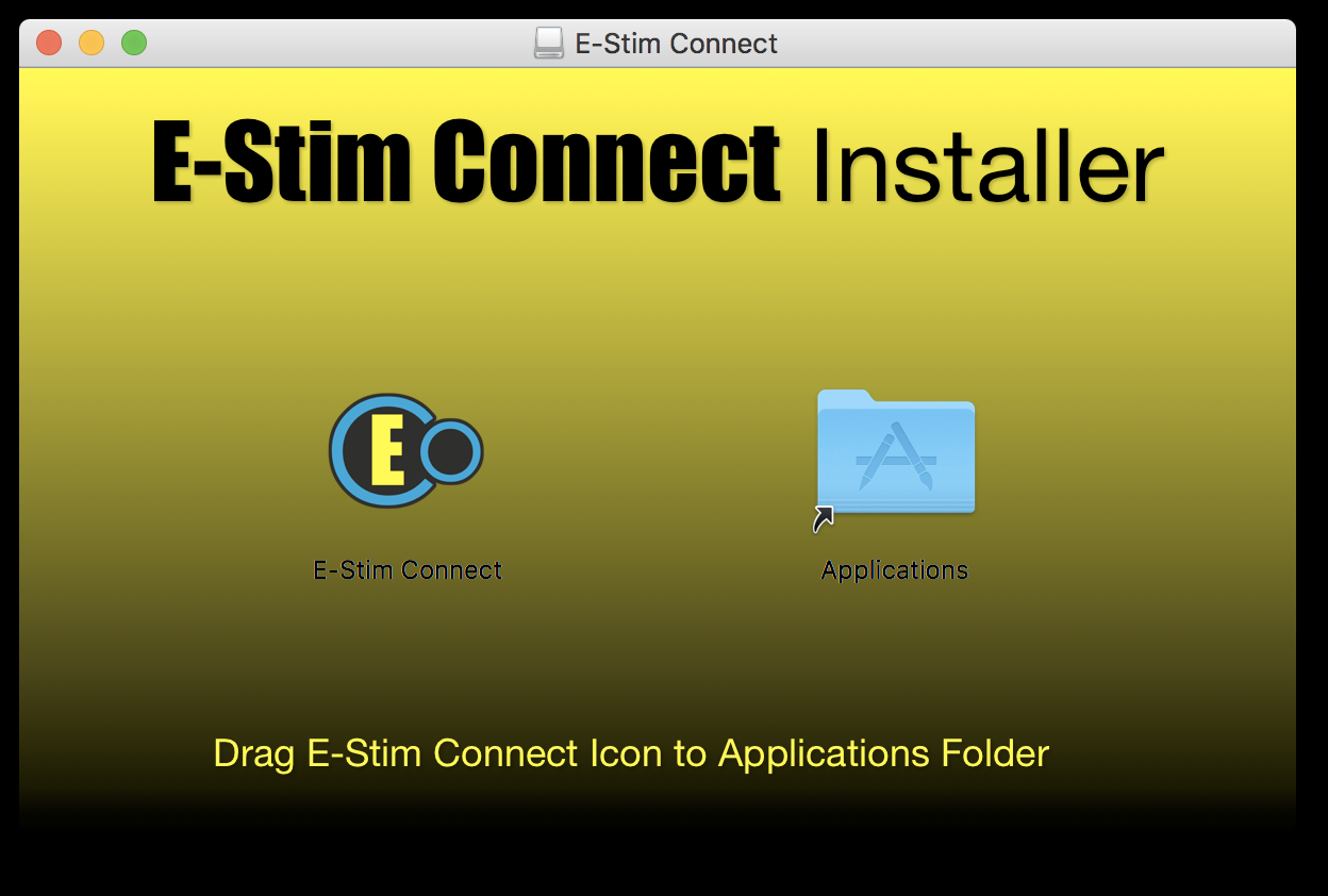 E-Stim Connect Installer Window for Mac