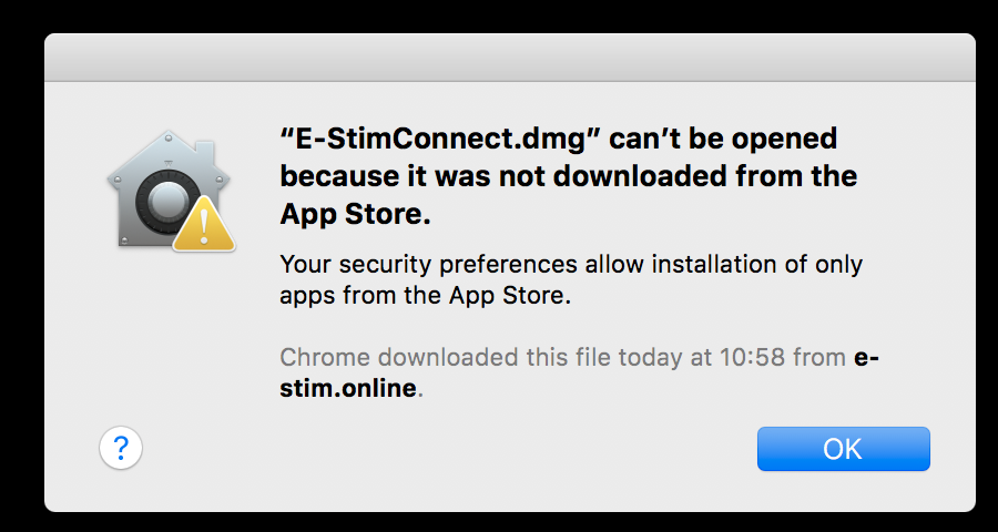 Mac cannot install warning