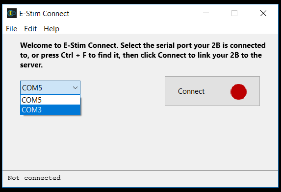 Manual selection of COM port