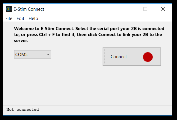 Starting to run E-Stim Connect